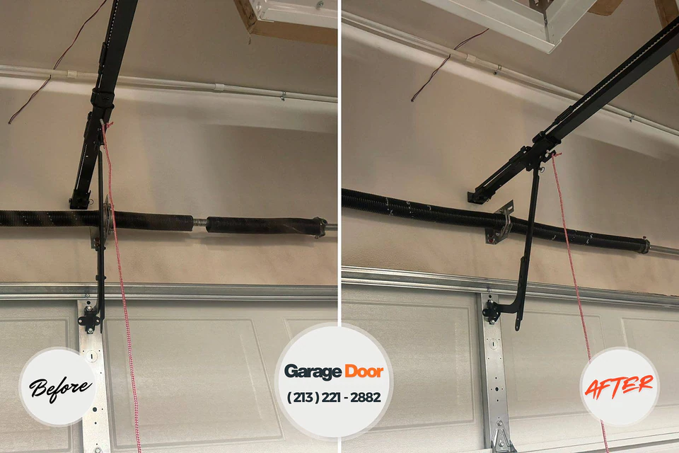 Before and after: garage door repair Netcong, NJ